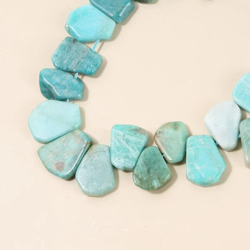 Natural Tianhe Stone Spacer Loose Beads Flat Irregular Shape DIY Jewelry 28Pcs