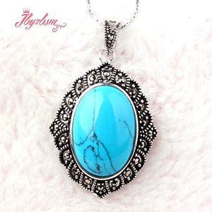 14x20mm Oval Stone Marcasite Necklace Pendant Charm