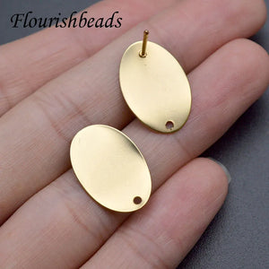 Matte Oval Coin Shape Earrings Hooks Nickel Jewelry 20pcs/lot