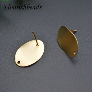 Matte Oval Coin Shape Earrings Hooks Nickel Jewelry 20pcs/lot