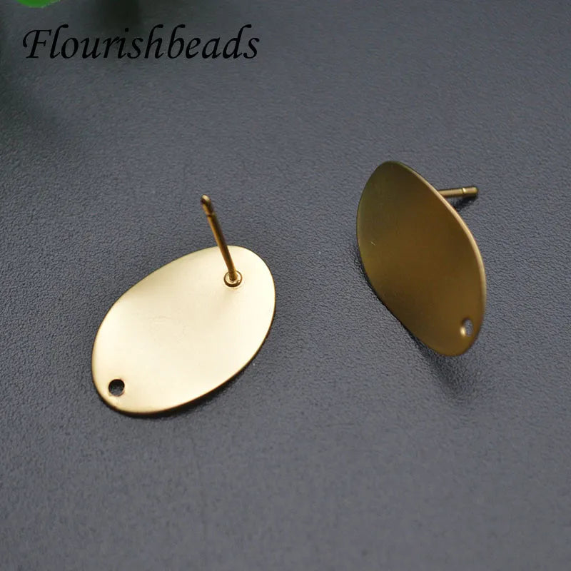 Matte Oval Coin Shape Earrings Hooks Nickel Jewelry 20pcs/lot