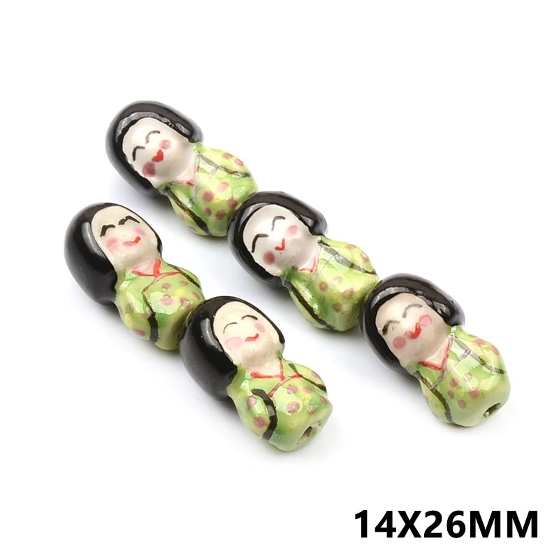 Big head doll Shape Ceramic Beads for Jewelry Making DIY Gift
