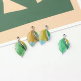 10pcs Zinc Alloy Enamel Leaves Charms Pendant for Jewelry Making