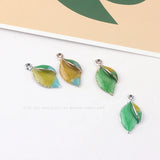 10pcs Zinc Alloy Enamel Leaves Charms Pendant for Jewelry Making