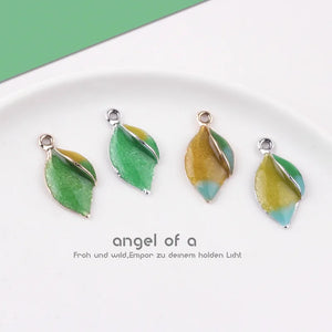 10pcs Zinc Alloy Enamel Leaves Charms Pendant for Jewelry Making
