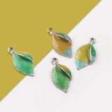 10pcs Zinc Alloy Enamel Leaves Charms Pendant for Jewelry Making