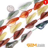 14x28mm Calla Lily Flower Stone Beads 13 Pcs Tiger Eye Opalite Rose Quartz