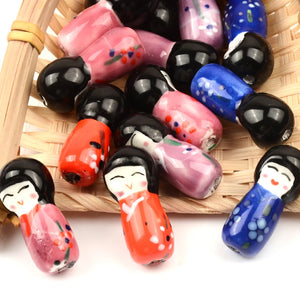 14x30mm Girl Ceramic Beads for Jewelry Making