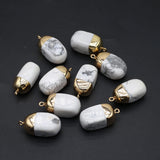 Natural Turquoises Agates Stone Pendant Charms for DIY Necklace