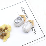 Natural Turquoises Agates Stone Pendant Charms for DIY Necklace