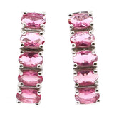 Lovely Pink Tourmaline Silver Earrings for Daily Wear