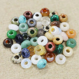 Natural Stone Mixed Big Hole Beads Jewelry Making 30Pcs