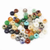 Natural Stone Mixed Big Hole Beads Jewelry Making 30Pcs