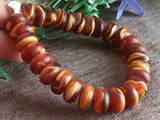 Natural Mexican Sky Amber Beeswax Bead Bracelet 14x8mm