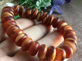 Natural Mexican Sky Amber Beeswax Bead Bracelet 14x8mm