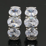 Real Red Ruby Created Violet Tanzanite CZ Silver Stud Earrings