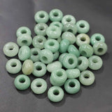 Green Aventurine Stone Round Big Hole Beads 30Pcs