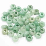 Green Aventurine Stone Round Big Hole Beads 30Pcs