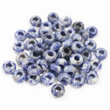 14x8mm Natural Sodalite Stone Round Big Hole Beads Jewelry Making