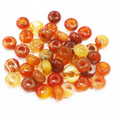 14x8mm Red Agate Round Big Hole Beads Jewelry Making 30Pcs