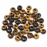 14x8mm Tigers Eye Stone Round Big Hole Beads DIY Jewelry 30Pcs