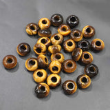 14x8mm Tigers Eye Stone Round Big Hole Beads DIY Jewelry 30Pcs