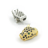 15mm Wolf Head Micro Pave CZ Beads for DIY Bracelets or Necklaces