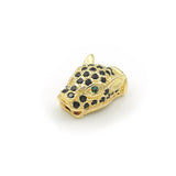 15mm Wolf Head Micro Pave CZ Beads for DIY Bracelets or Necklaces
