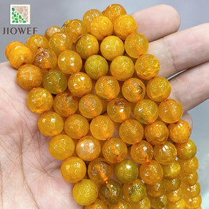15'' 10mm Orange Dream Dragon Veins Agate Beads Jewelry Making DIY