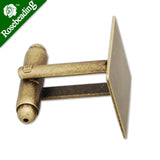15MM Cufflink Blanks, Square, Bronze, 20pcs