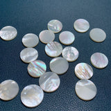 Mother Of Pearl Flat Round Beads Loose Stone Jewelry Making