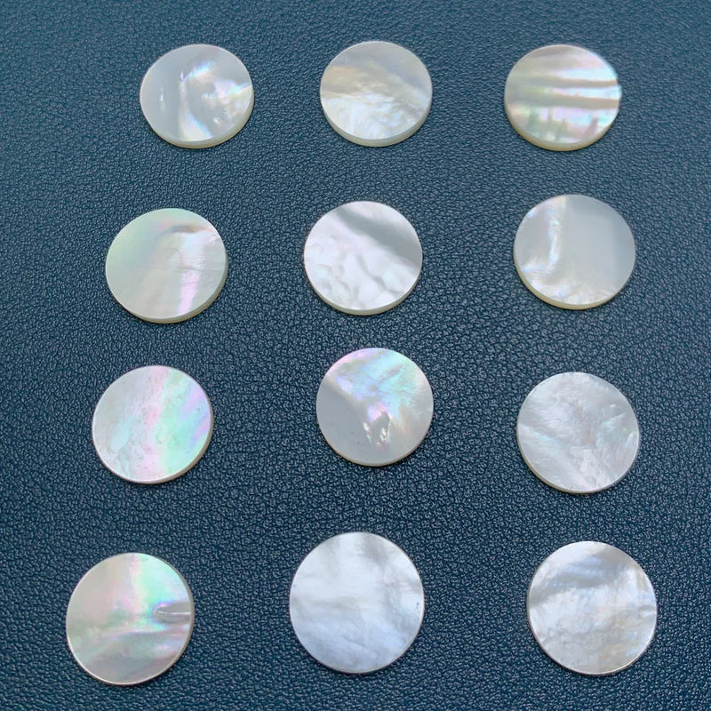 Mother Of Pearl Flat Round Beads Loose Stone Jewelry Making