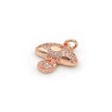 Micro Pave Clear CZ Mushroom Charm for DIY Bracelets Necklaces
