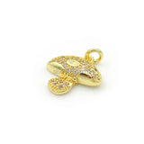 Micro Pave Clear CZ Mushroom Charm for DIY Bracelets Necklaces