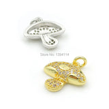 Micro Pave Clear CZ Mushroom Charm for DIY Bracelets Necklaces