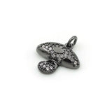 Micro Pave Clear CZ Mushroom Charm for DIY Bracelets Necklaces