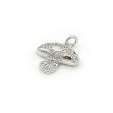 Micro Pave Clear CZ Mushroom Charm for DIY Bracelets Necklaces