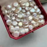 15-16mm Freshwater Button Baroque Pearl Coin Round Shape Bead