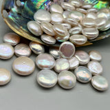 15-16mm Freshwater Button Baroque Pearl Coin Round Shape Bead
