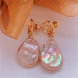 Baroque Pearl Earrings 18KGP Holiday Classic Jewelry Party Accessory