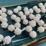 15-16mm Hand-woven Freshwater Pearl Flower Ball DIY Jewelry Flat Beads