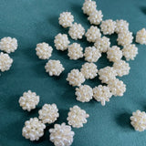 15-16mm Hand-woven Freshwater Pearl Flower Ball DIY Jewelry Flat Beads