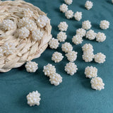 15-16mm Hand-woven Freshwater Pearl Flower Ball DIY Jewelry Flat Beads