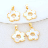14K Brass Shell Flower Charms Pendants Jewelry Making