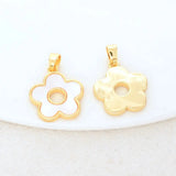 14K Brass Shell Flower Charms Pendants Jewelry Making