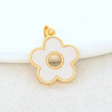 14K Brass Shell Flower Charms Pendants Jewelry Making