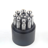 Stainless Steel Jewelry Dapping Punches Set with Block for DIY Crafts