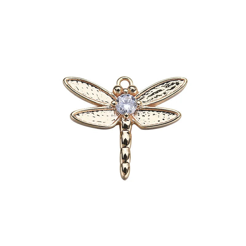 Copper Dragonfly Shape Pendants Charms for Jewelry Making