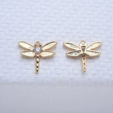 Copper Dragonfly Shape Pendants Charms for Jewelry Making
