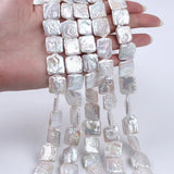 Natural Freshwater Pearl Square Loose Pearls Strand For Jewelry